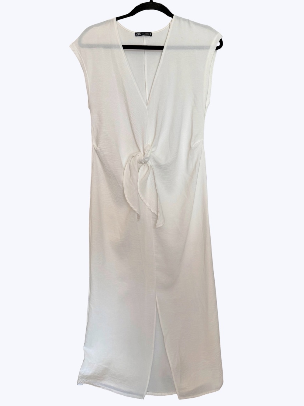 Zara Fluid Tie-Front Midi Dress - Size Small